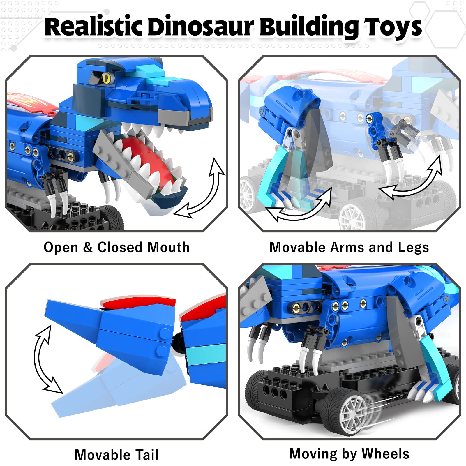 Foto 4 pulgar | Kit De Construcción De Dinosaurios Yerloa Dinosaur Toys Para Niños De 8 A 12 Años - Venta Internacional.