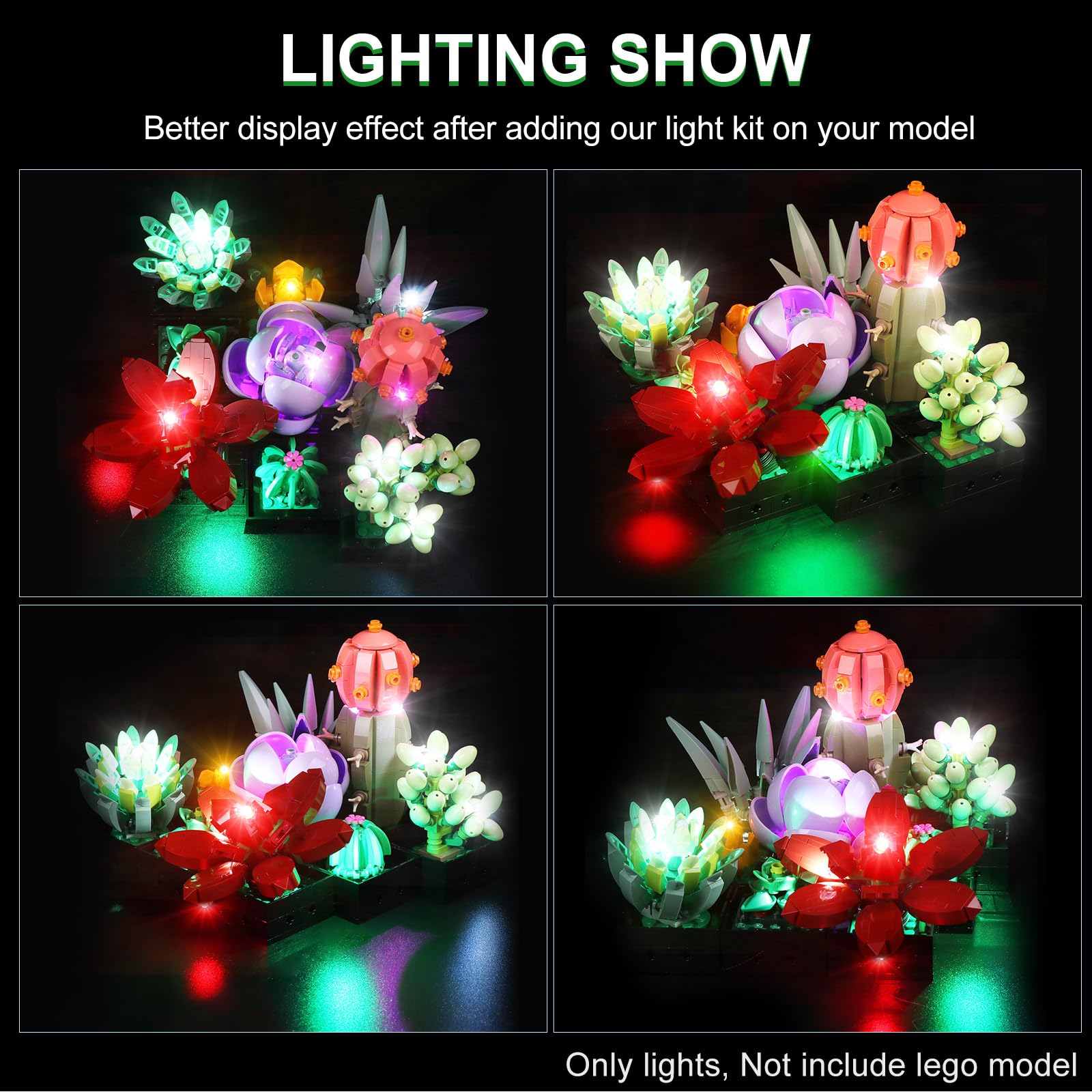 Foto 3 pulgar | Kit De Luces Led Rorliny Para Decoración De Plantas Lego Suculentas 10309 - Venta Internacional.