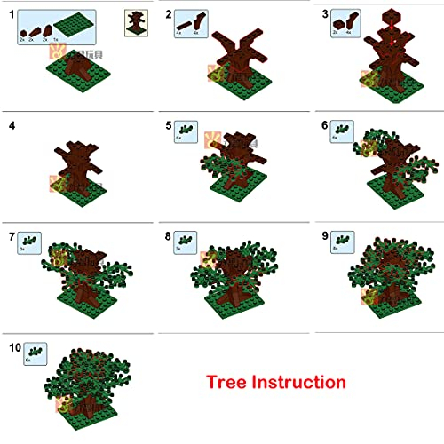 Foto 7 | Set De Bloques De Construcción Baenrcy Tree Con Accesorios De Decoración Vegetal - Venta Internacional.