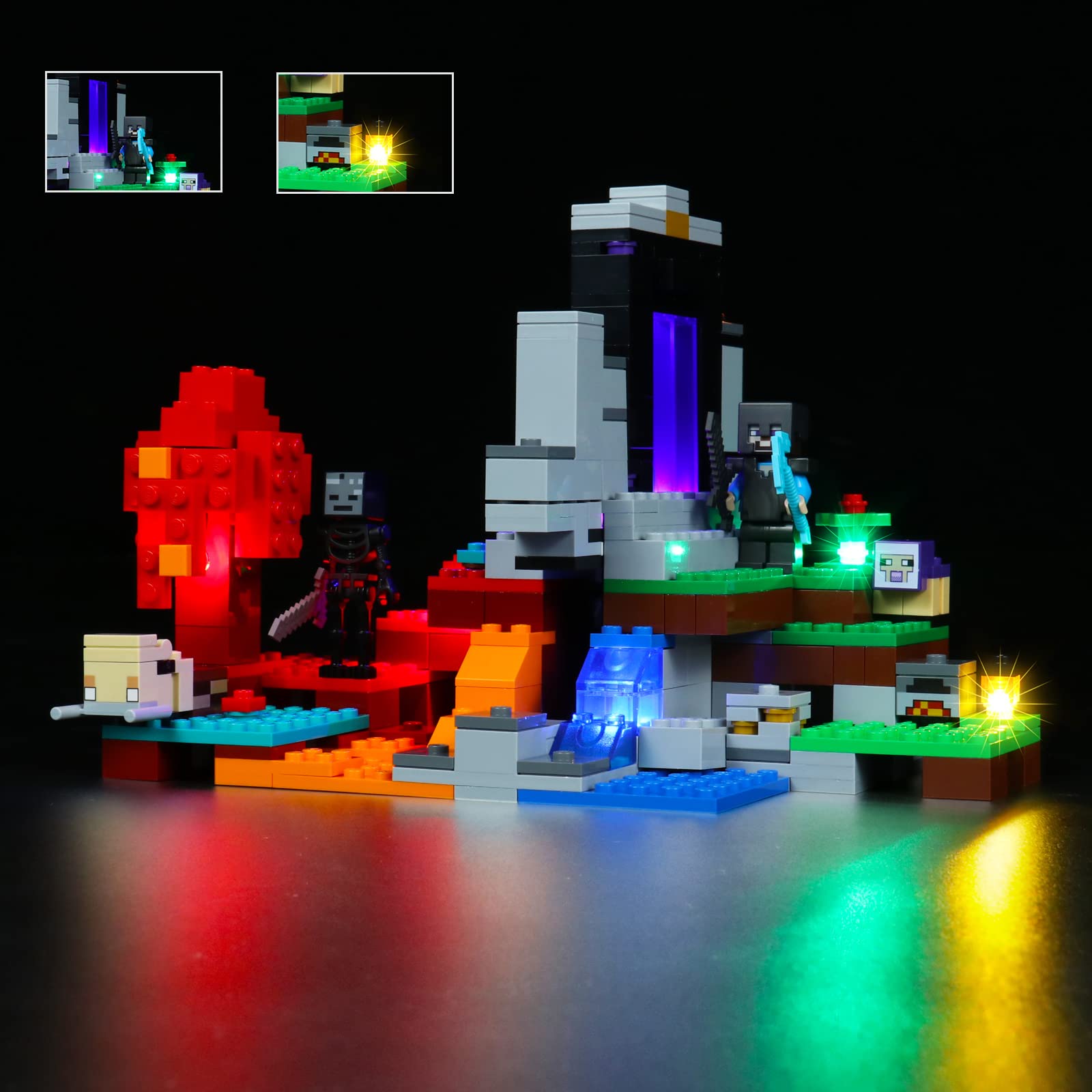 Kit De Iluminación Brickbling Para Lego Minecraft The Ruined Portal - Venta Internacional. $757