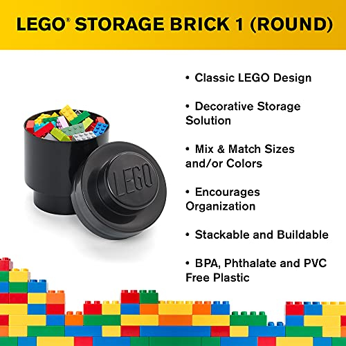 Foto 5 pulgar | Habitación Copenhague, Lego Round Brick 1 - Solución De Almacenamiento Apilable - Negro - Venta Internacional.