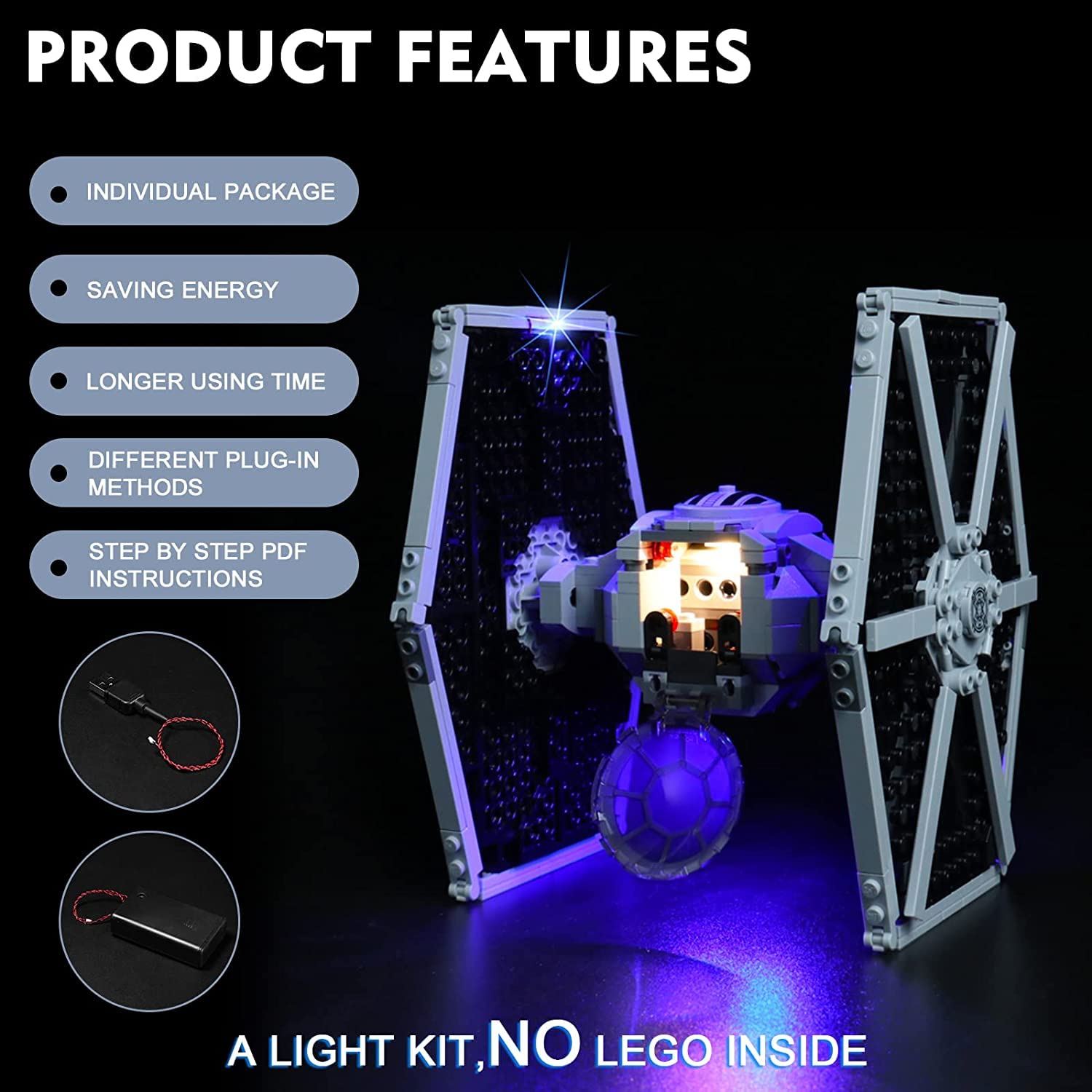 Foto 6 pulgar | Kit De Luces Para Lego Imperial Tie Fighter 75300 De Brickbling - Venta Internacional.