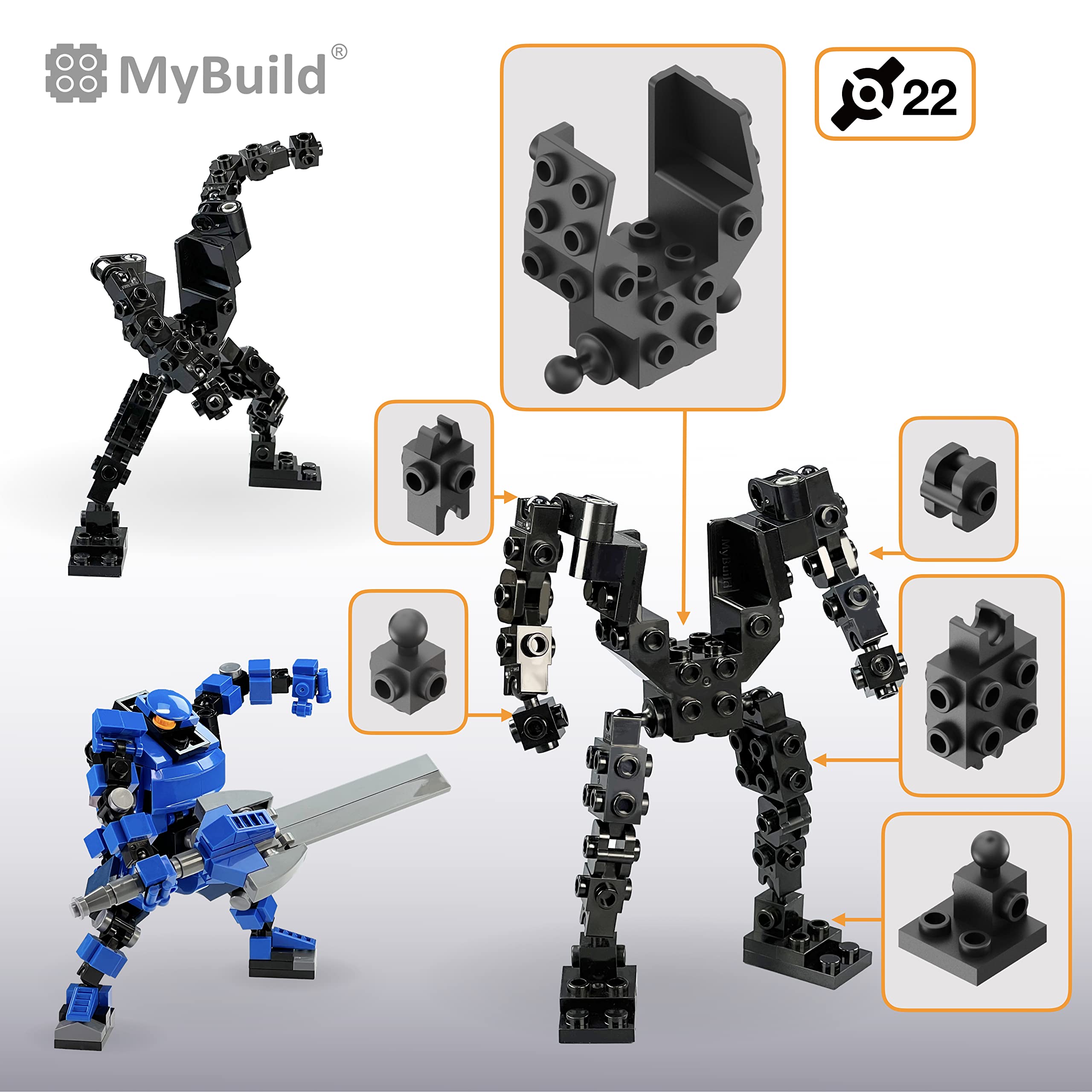 Foto 4 pulgar | Mecha Frame Sci-fi Blue Robot Armor Mech Set Building Action Bricks Keiji 5005 - Venta Internacional.