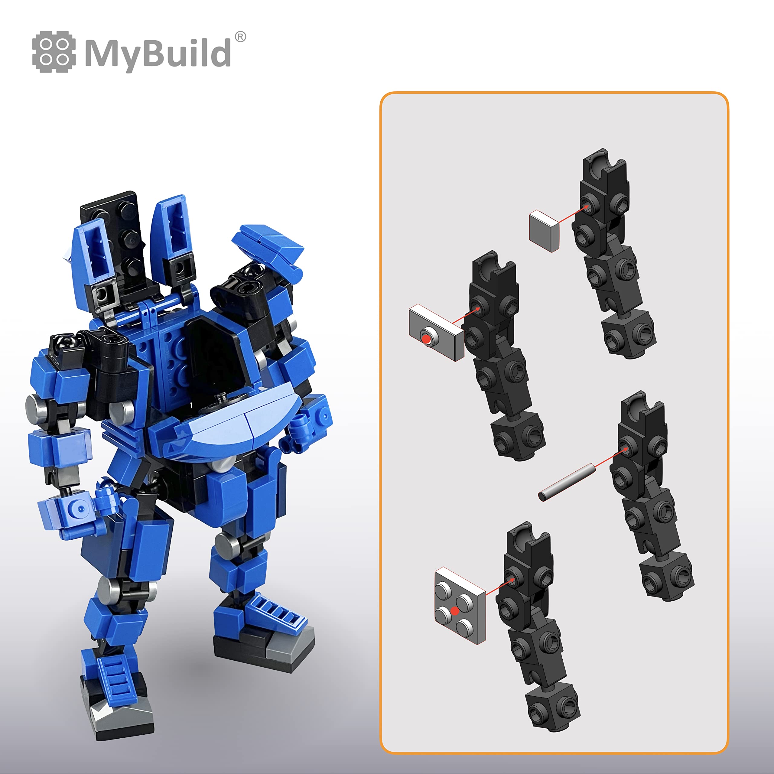 Foto 5 pulgar | Mecha Frame Sci-fi Blue Robot Armor Mech Set Building Action Bricks Keiji 5005 - Venta Internacional.