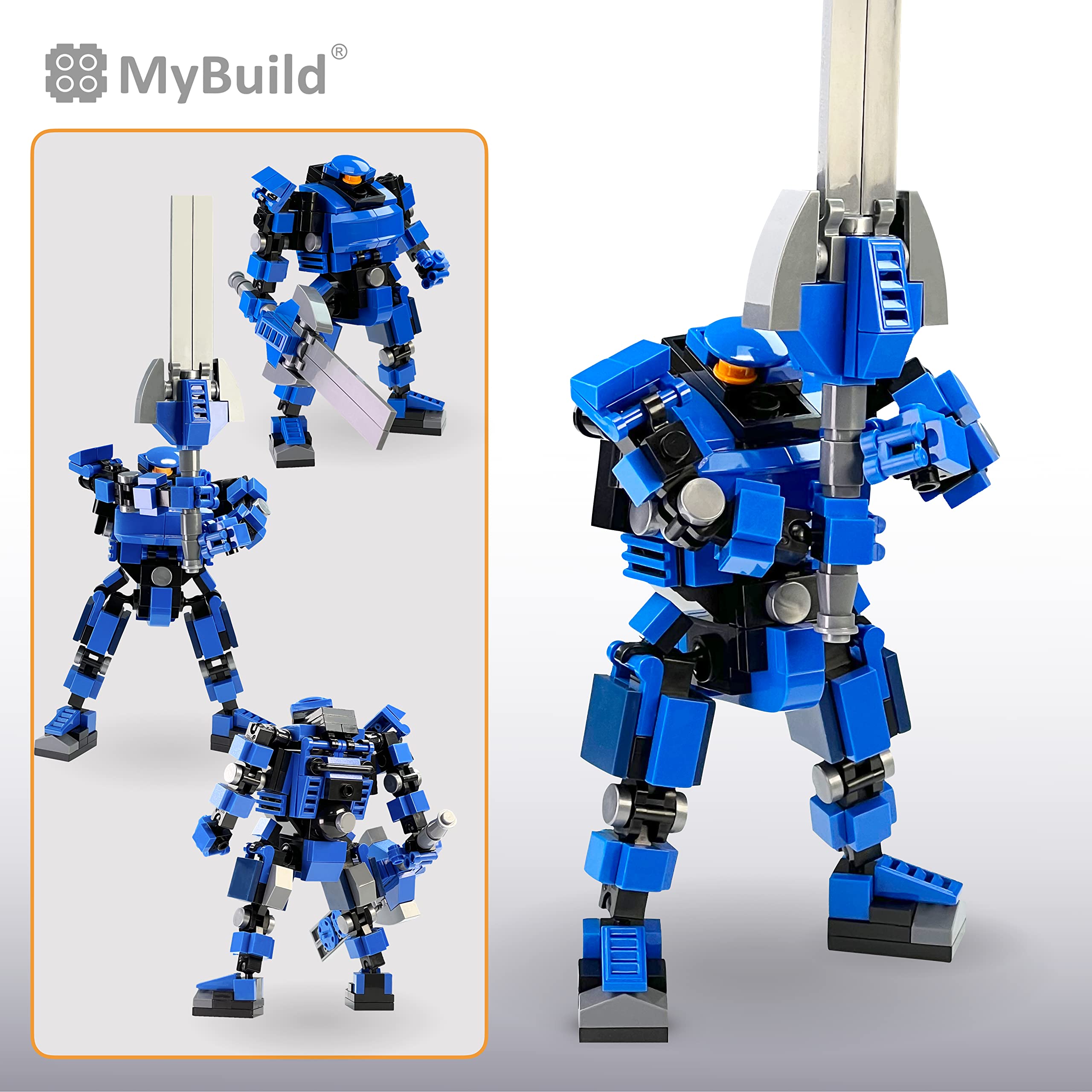 Foto 6 pulgar | Mecha Frame Sci-fi Blue Robot Armor Mech Set Building Action Bricks Keiji 5005 - Venta Internacional.