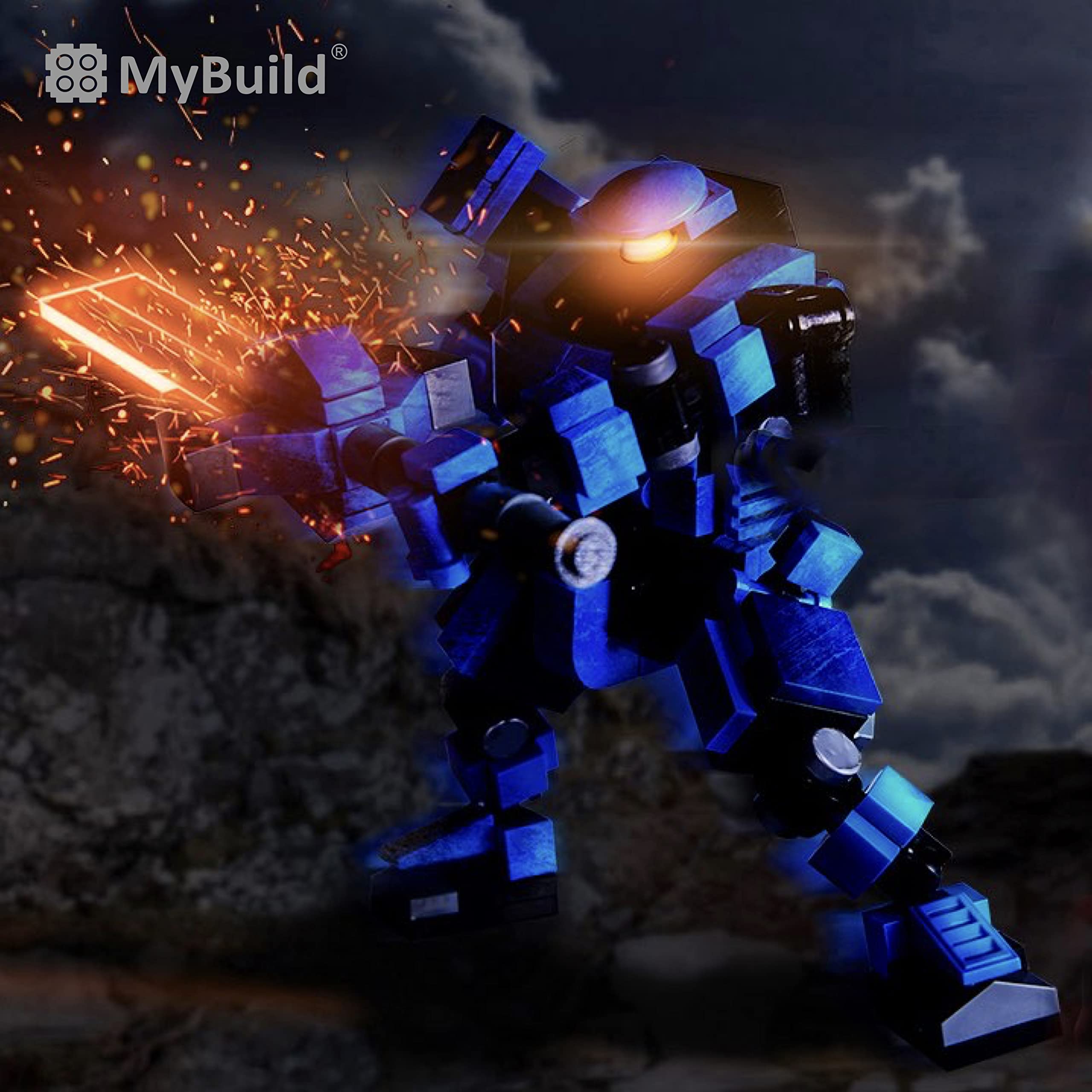 Foto 7 pulgar | Mecha Frame Sci-fi Blue Robot Armor Mech Set Building Action Bricks Keiji 5005 - Venta Internacional.