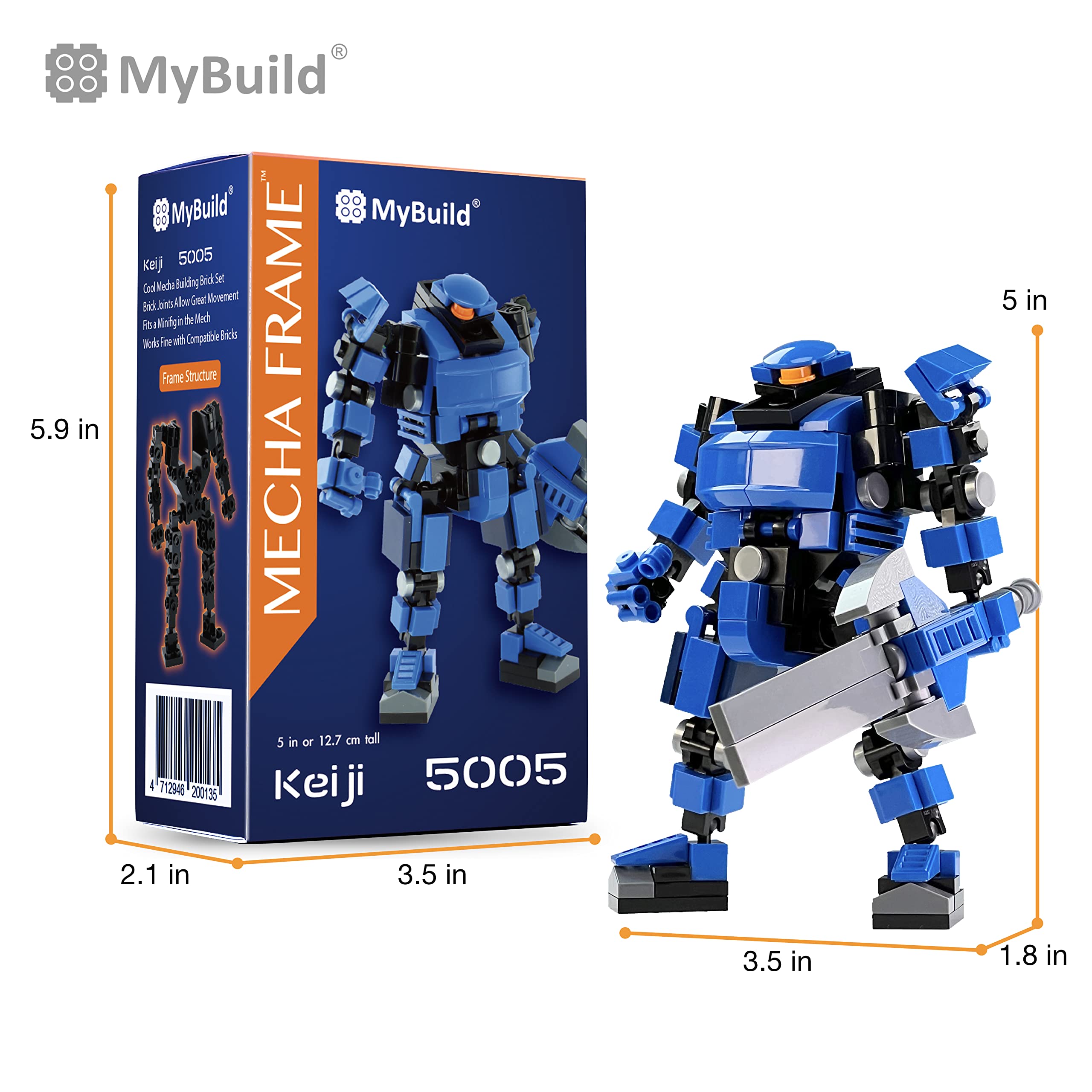 Foto 8 pulgar | Mecha Frame Sci-fi Blue Robot Armor Mech Set Building Action Bricks Keiji 5005 - Venta Internacional.