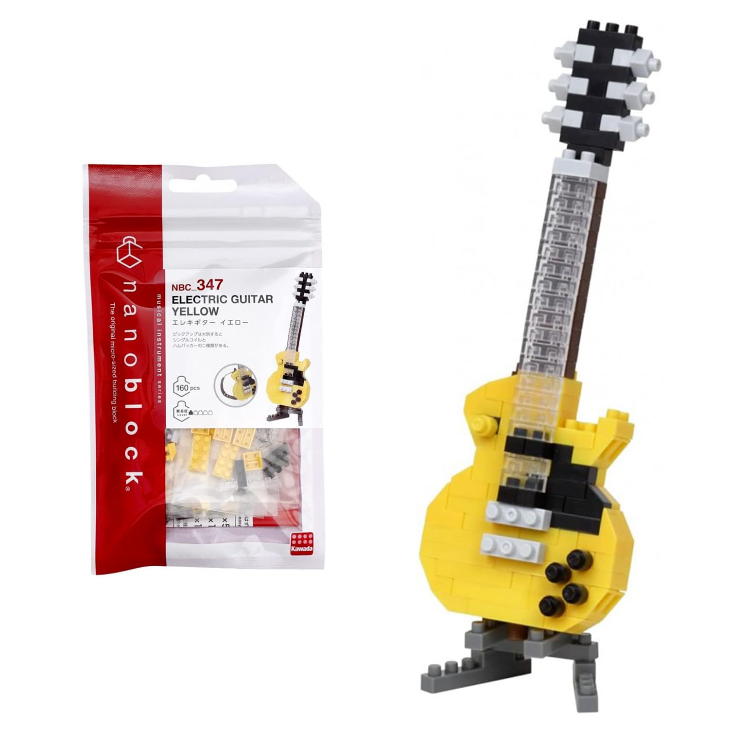 Nanoblock - Guitarra Eléctrica Amarilla, [instrumentos], Kit - Venta Internacional.