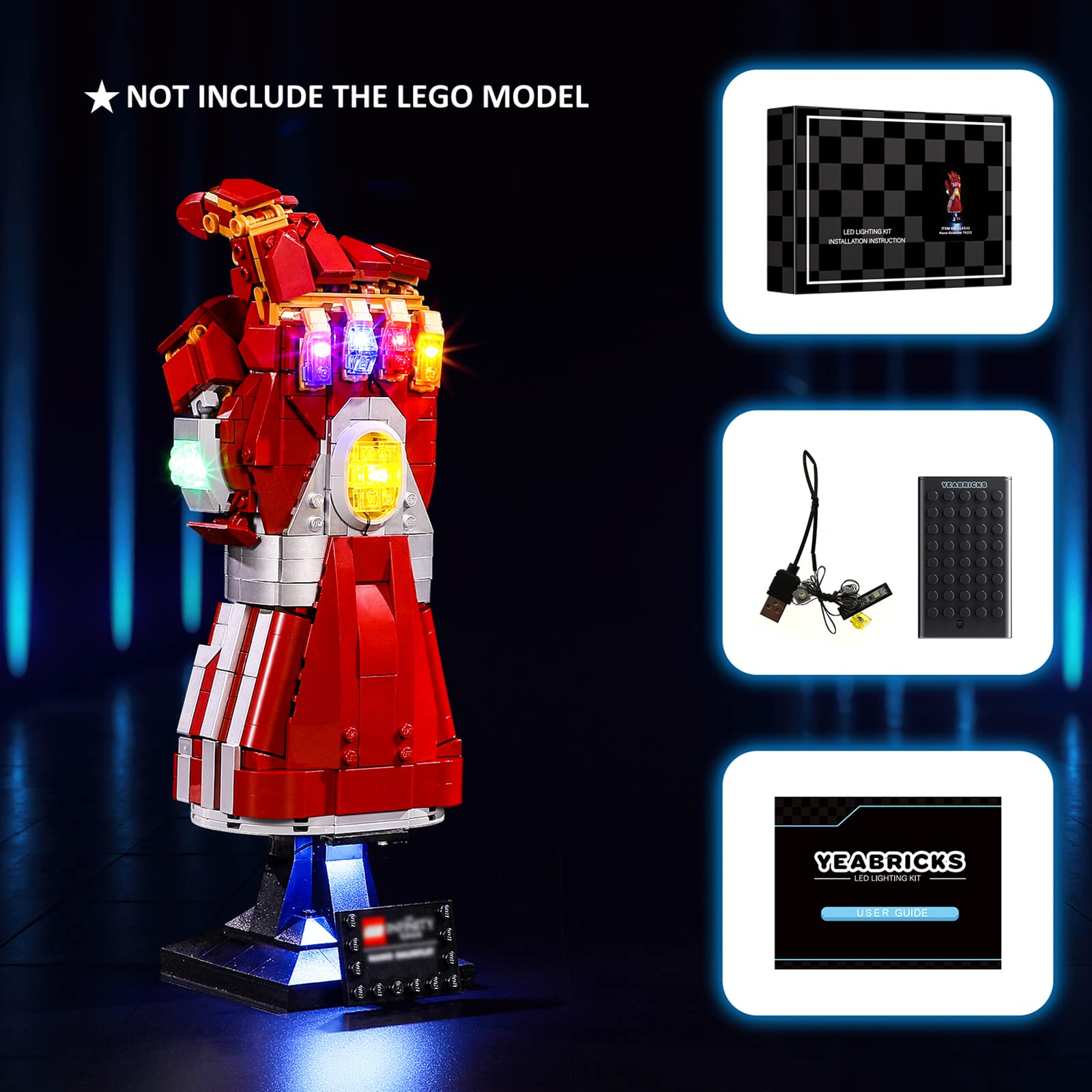 Foto 6 pulgar | Kit De Luces Led Yeabricks Para Lego 76223 Marvel Nano Gauntlet - Venta Internacional.