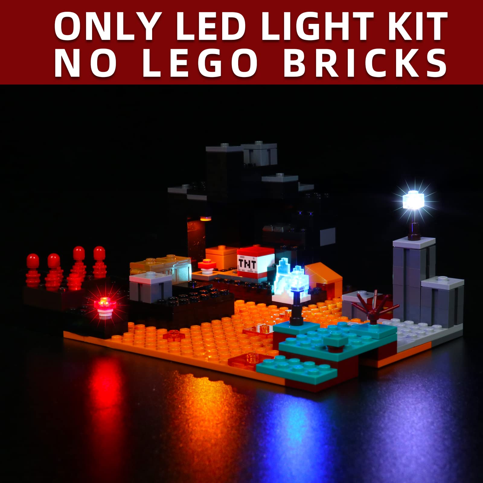 Foto 3 pulgar | Kit De Luces Led Bourvill Para Lego Minecraft The Nether Bastio - Venta Internacional.