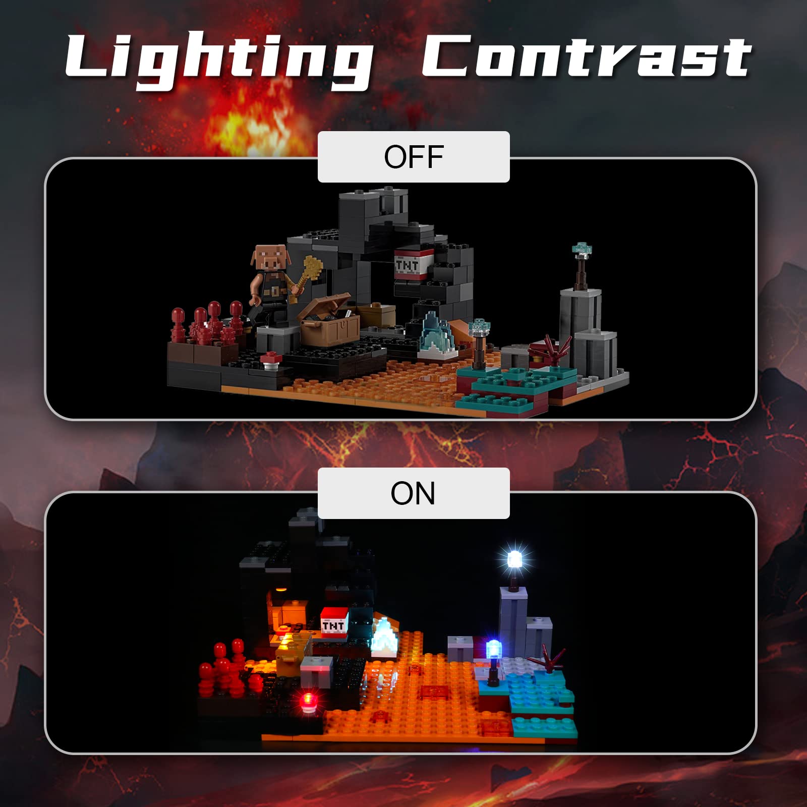 Foto 4 pulgar | Kit De Luces Led Bourvill Para Lego Minecraft The Nether Bastio - Venta Internacional.