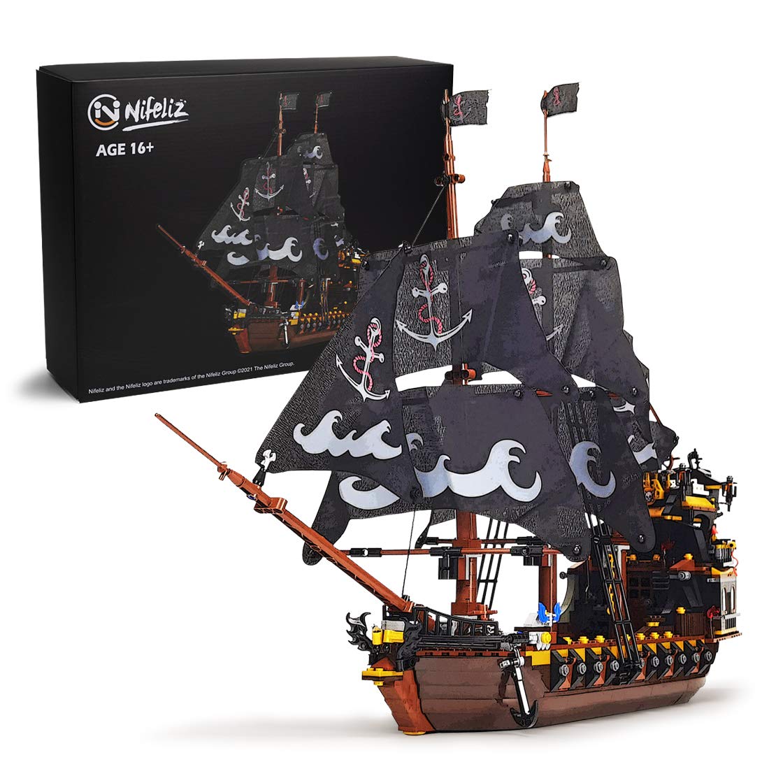 Kit De Bloques De Construcción Nifeliz Pirates, Modelo De Barco (1334 Piezas) - Venta Internacional.