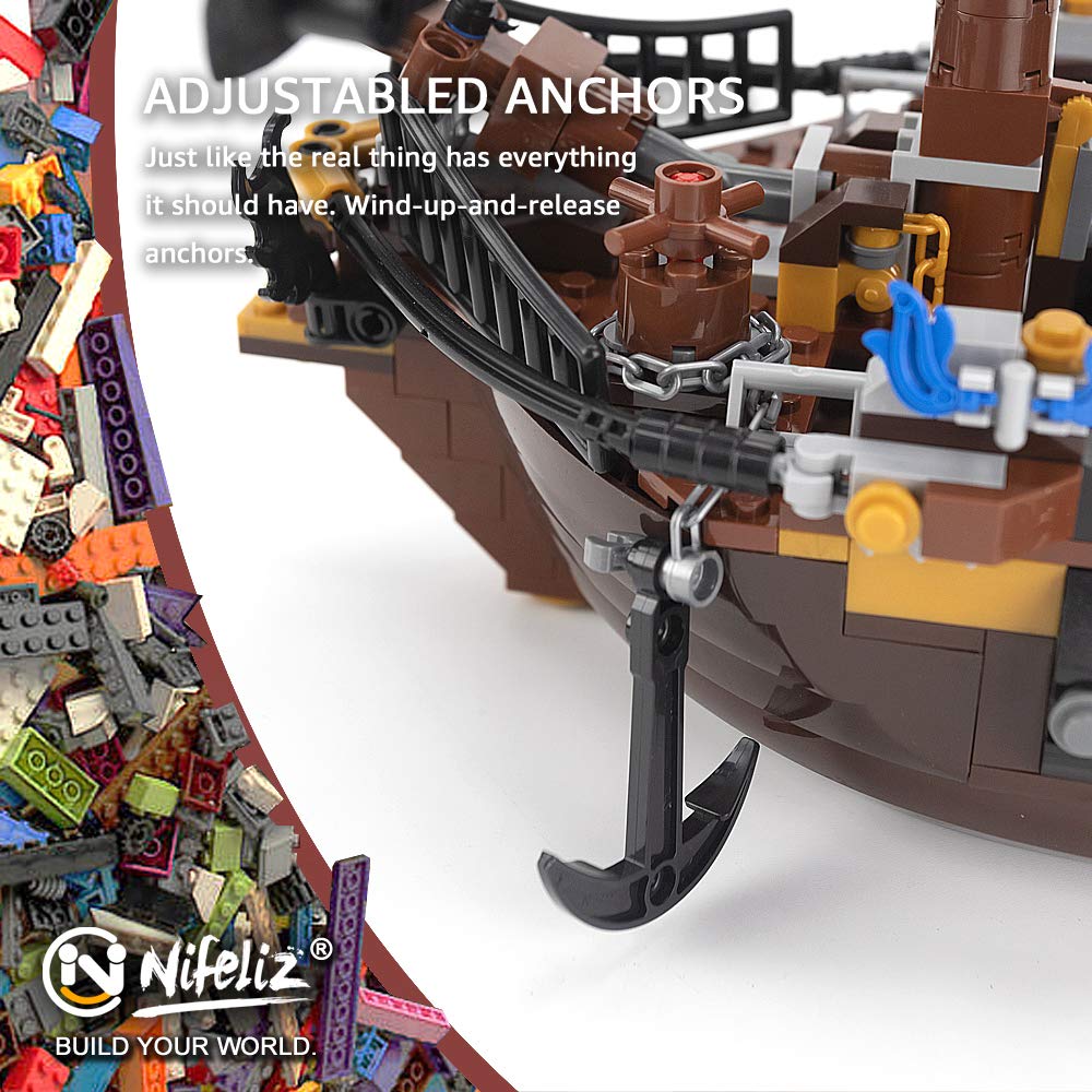 Foto 4 | Kit De Bloques De Construcción Nifeliz Pirates, Modelo De Barco (1334 Piezas) - Venta Internacional.