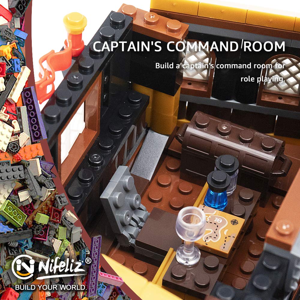 Foto 6 pulgar | Kit De Bloques De Construcción Nifeliz Pirates, Modelo De Barco (1334 Piezas) - Venta Internacional.