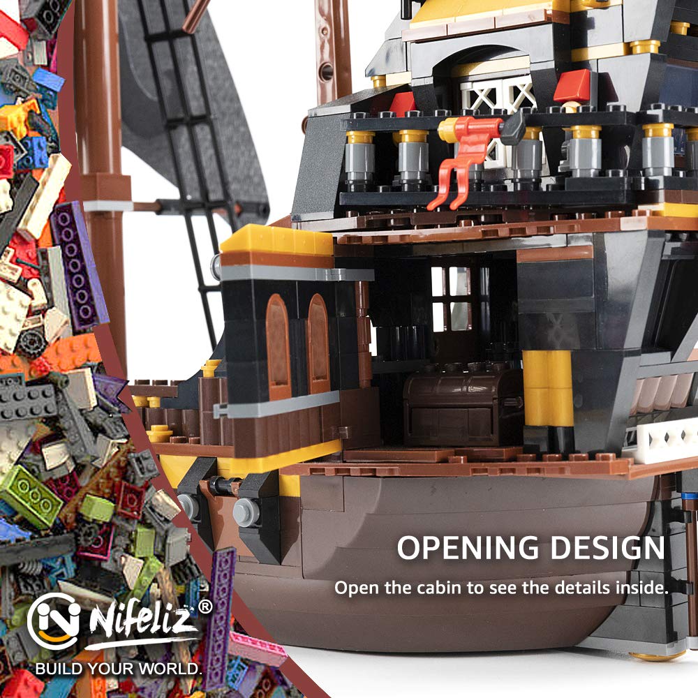 Foto 7 pulgar | Kit De Bloques De Construcción Nifeliz Pirates, Modelo De Barco (1334 Piezas) - Venta Internacional.