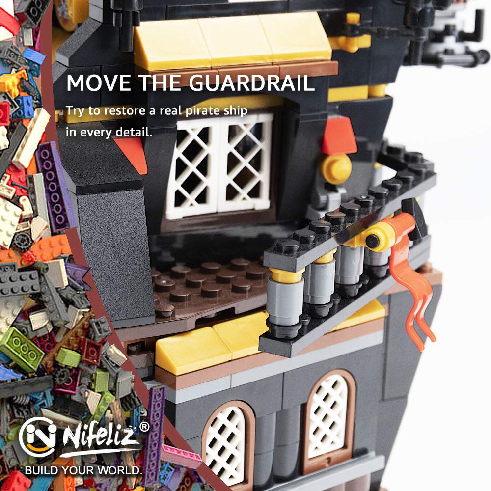 Foto 8 pulgar | Kit De Bloques De Construcción Nifeliz Pirates, Modelo De Barco (1334 Piezas) - Venta Internacional.