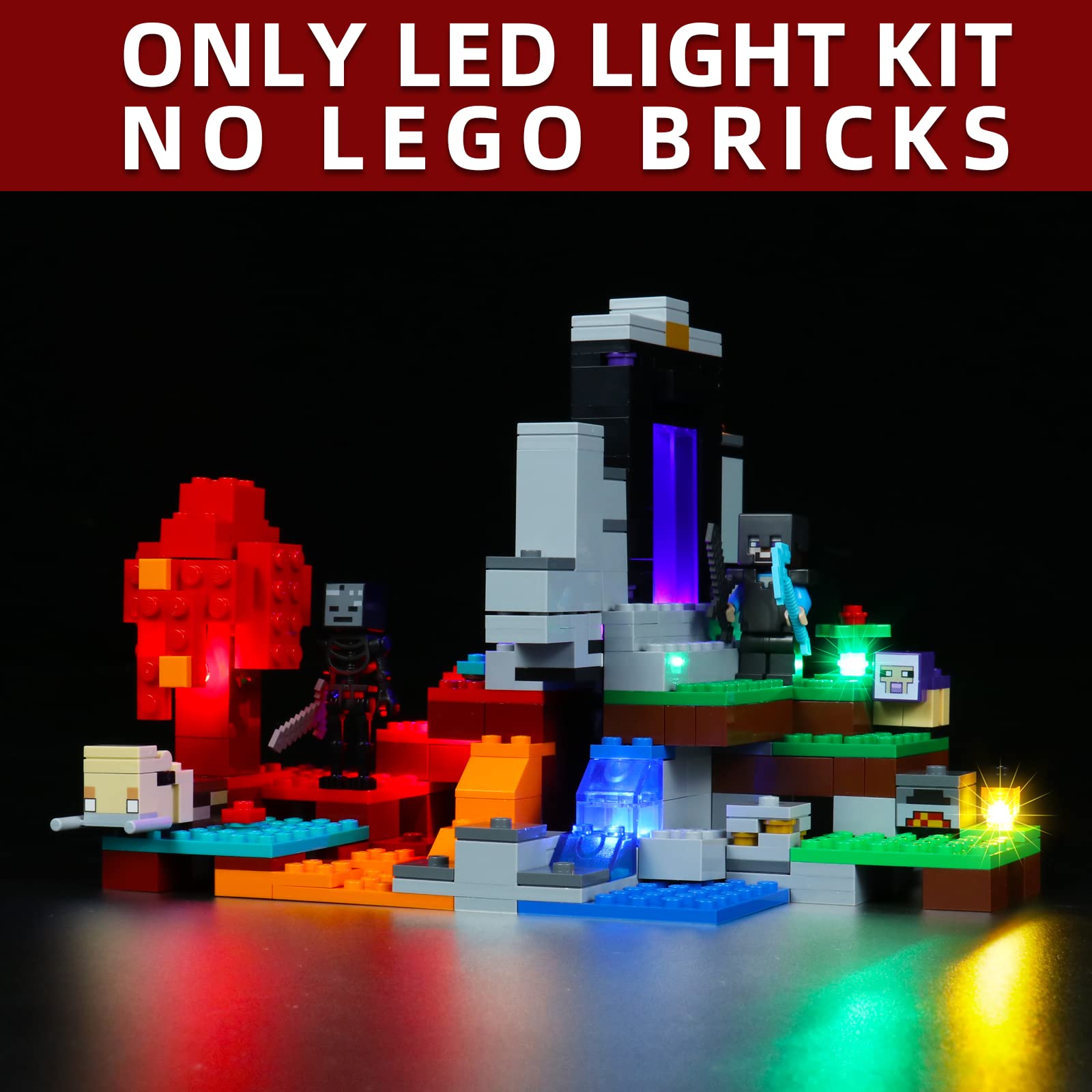 Foto 3 pulgar | Kit De Luces Led Bourvill Para Lego Minecraft The Ruined Portal - Venta Internacional.