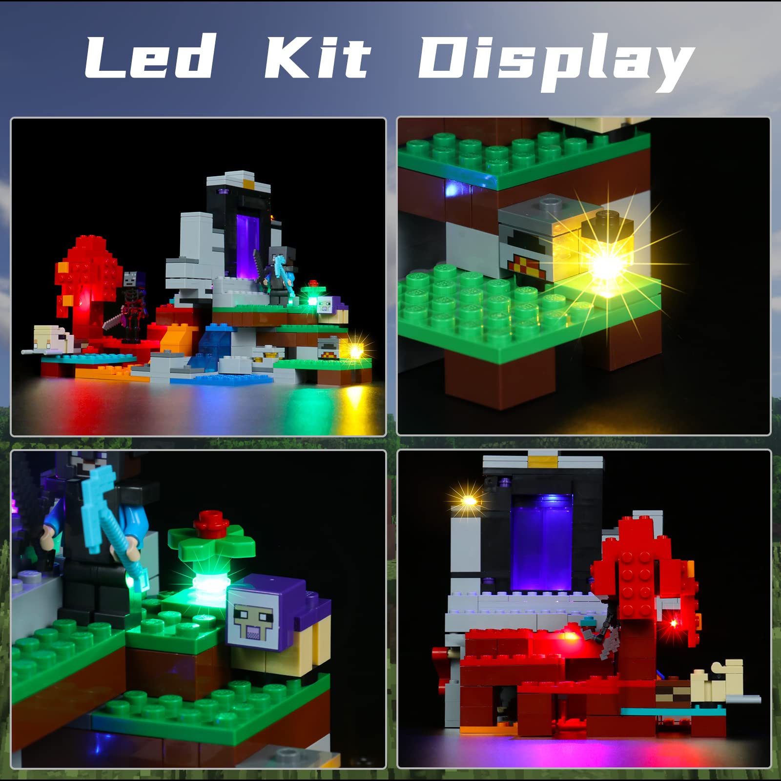 Foto 5 pulgar | Kit De Luces Led Bourvill Para Lego Minecraft The Ruined Portal - Venta Internacional.