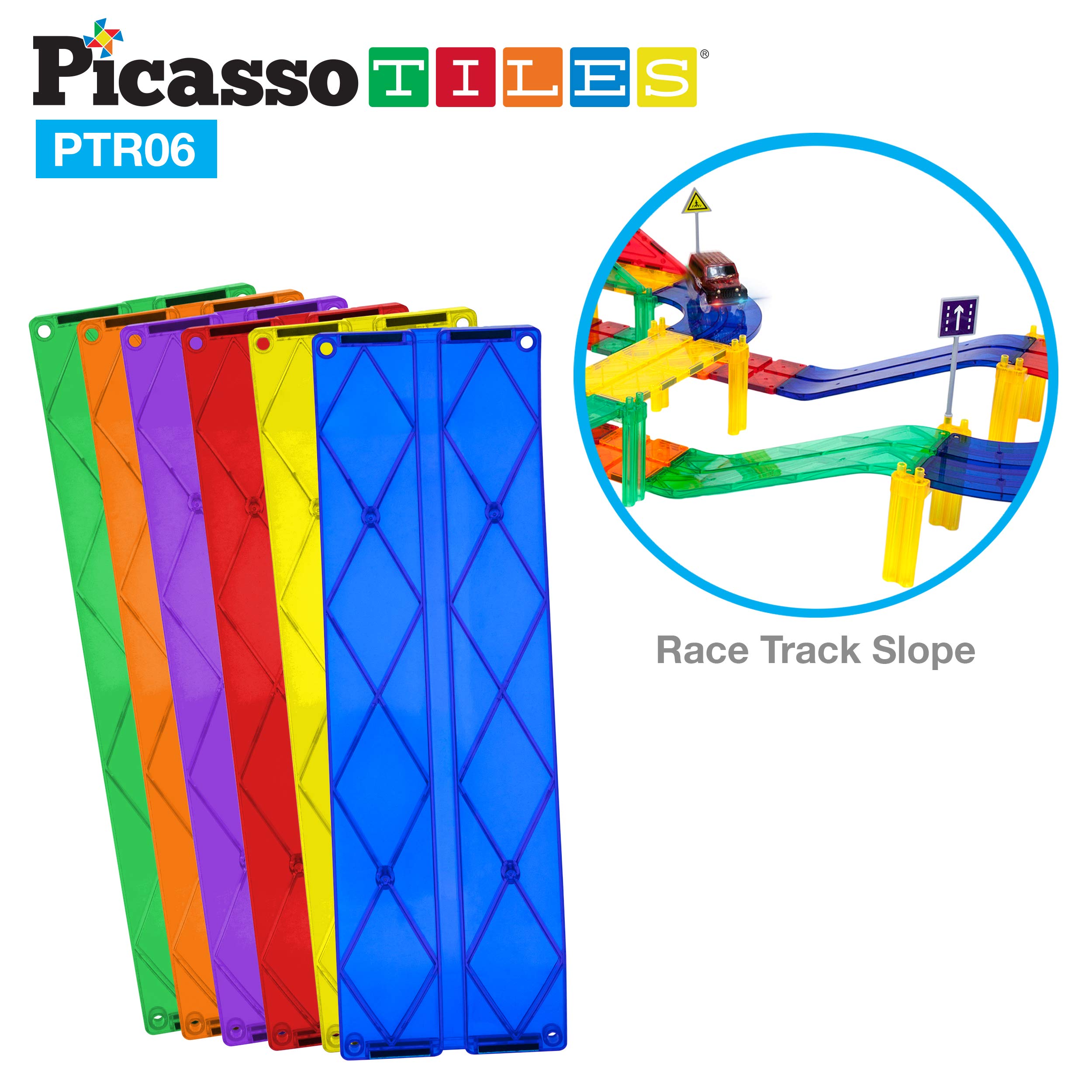 Foto 6 pulgar | Set De Bloques De Construcción Picassotiles Race Track Ramp X6 Ptr06 - Venta Internacional.