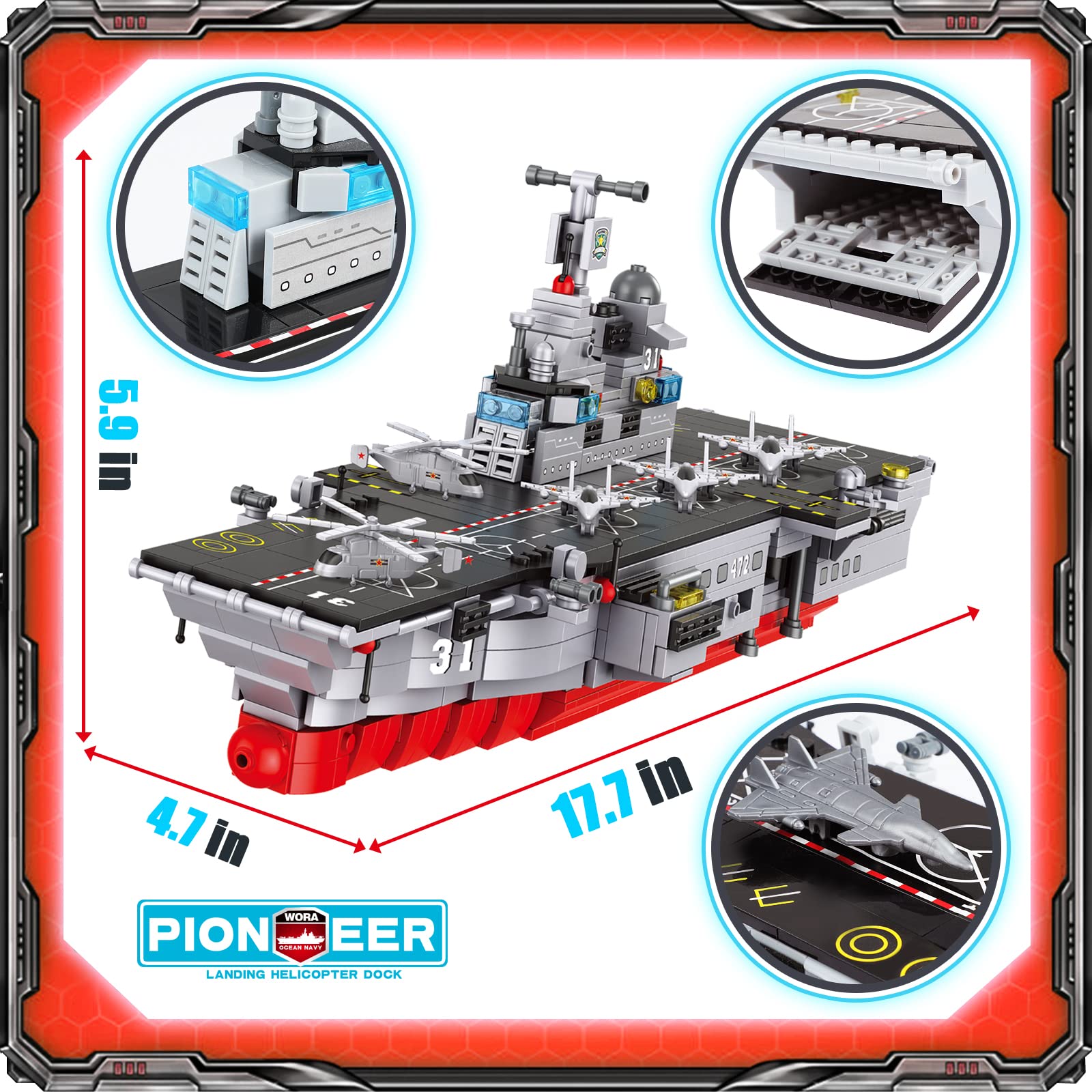 Foto 3 pulgar | Kit De Construcción Para Portaaviones Con 1161 Piezas Ep Exercise N P - Venta Internacional.