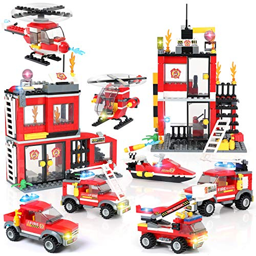 Bloques De Construcción De La Estación De Bomberos De La Policía De Toy City Con Camión De Bomberos - Venta Intern