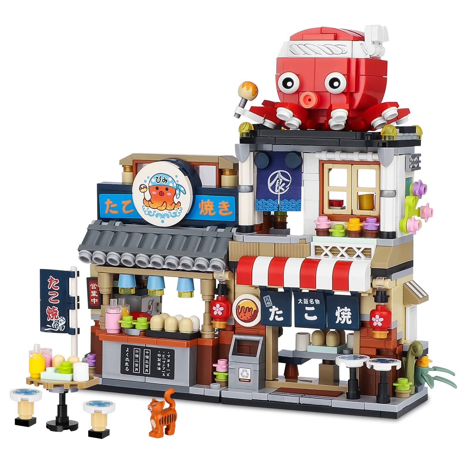 Bloques De Construcción Qlt Japanese Street View Takoyaki Shop 722 P - Venta Internacional.