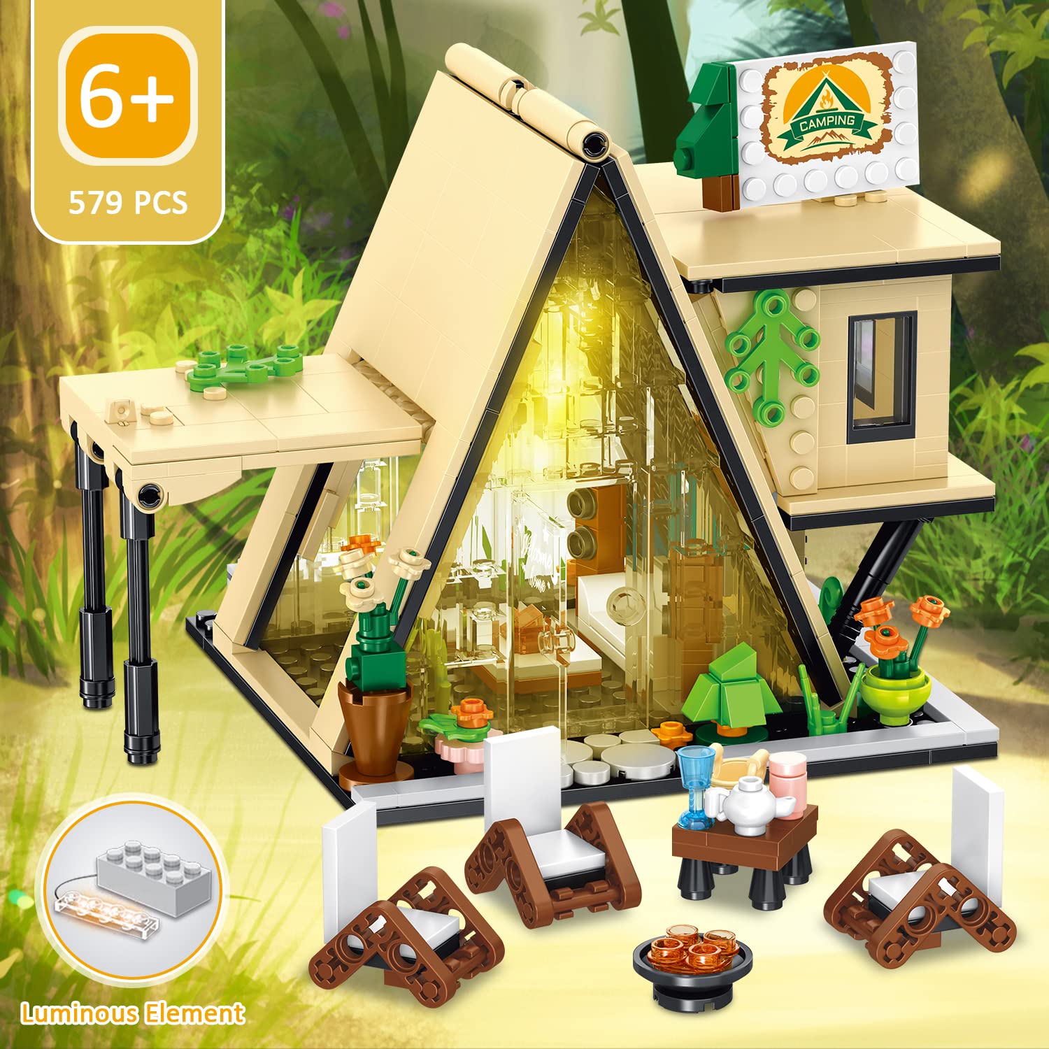 Foto 2 | Set De Campaña Para Acampar Pinkbee Friends Beach Girls - Venta Internacional.