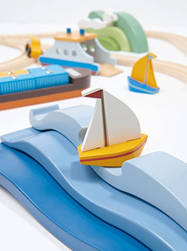 Foto 5 pulgar | Set De Juguetes Tender Leaf Toys Blue Water Waves Con Velero 3+ - Venta Internacional.