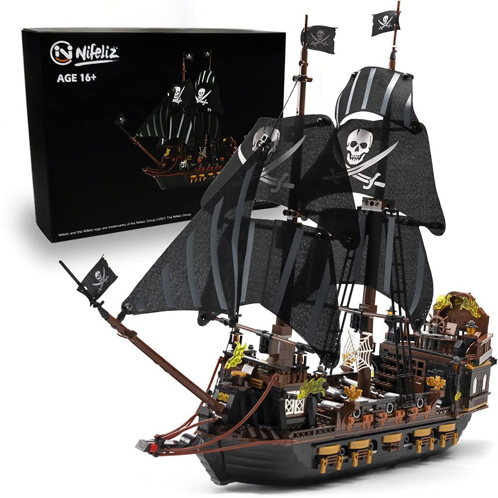 Kit De Bloques De Construcción Nifeliz Black Hawk Pirates, Modelo De Barco - Venta Internacional.