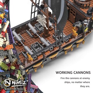 Foto 3 | Kit De Bloques De Construcción Nifeliz Black Hawk Pirates, Modelo De Barco - Venta Internacional.