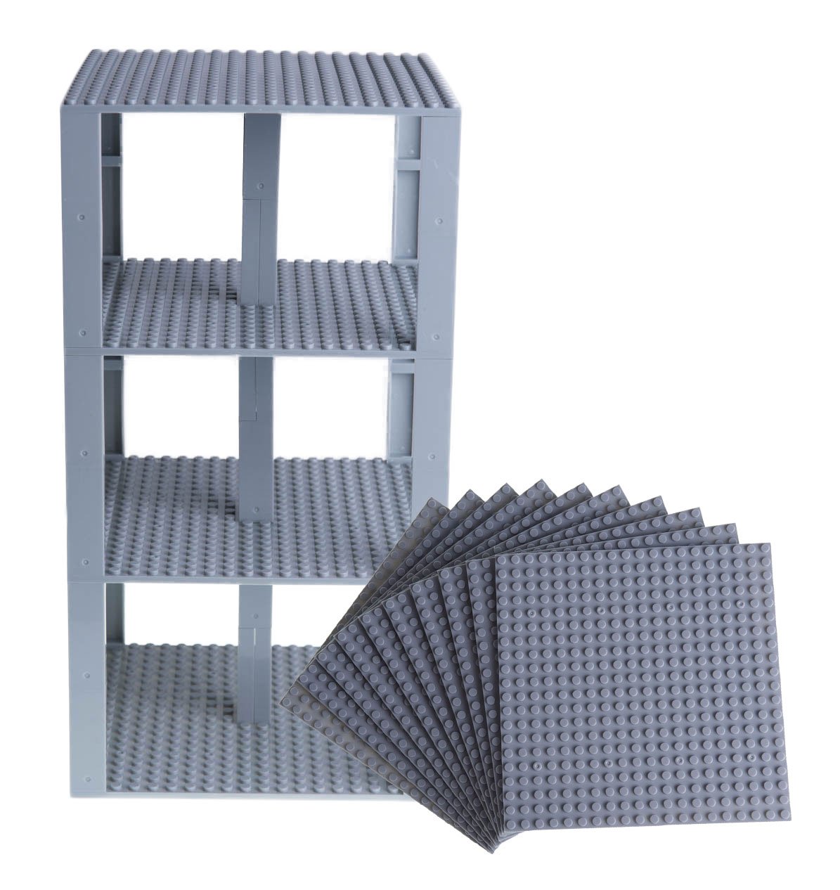 Placas Base Strictly Briks Classic, Apilables, 6 X 6 Pulgadas, Color Gris Claro - Venta Internacional.