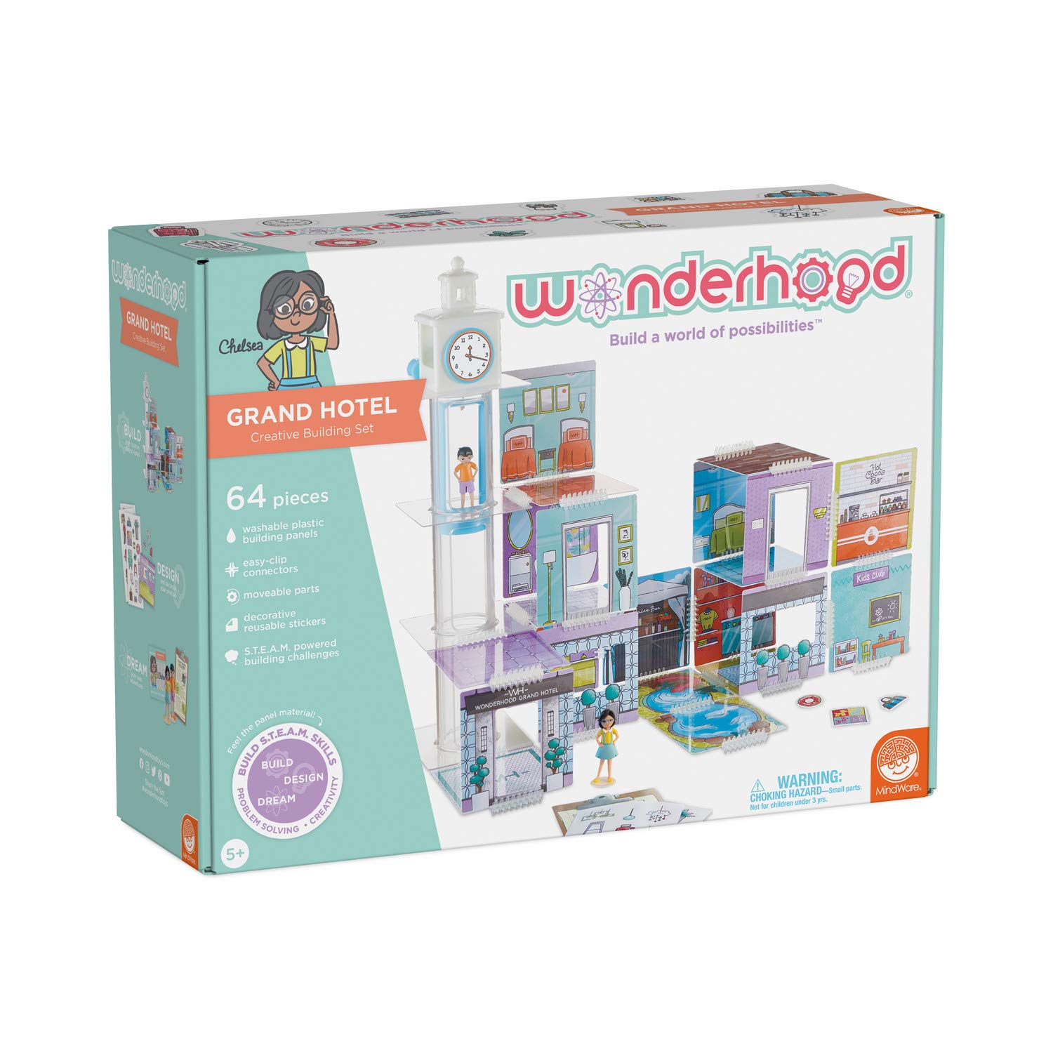 Juego Mindware Wonderhood Grand Hotel De 64 Piezas (modelo:  - Venta Internacional.