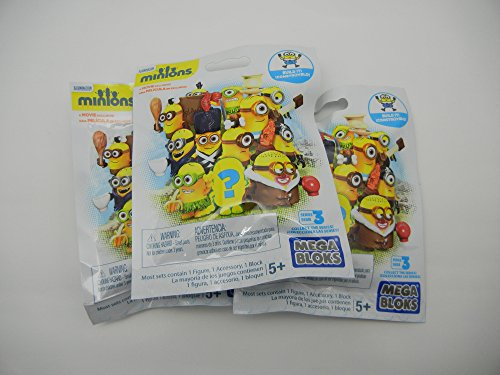 Foto 2 | Minifiguras Toy Mega Bloks Minion, Paquete De 3 Unidades - Venta Internacional.