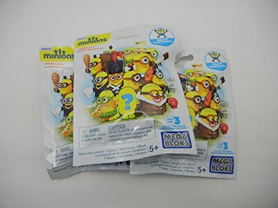 Foto 2 | Minifiguras Toy Mega Bloks Minion, Paquete De 3 Unidades - Venta Internacional.