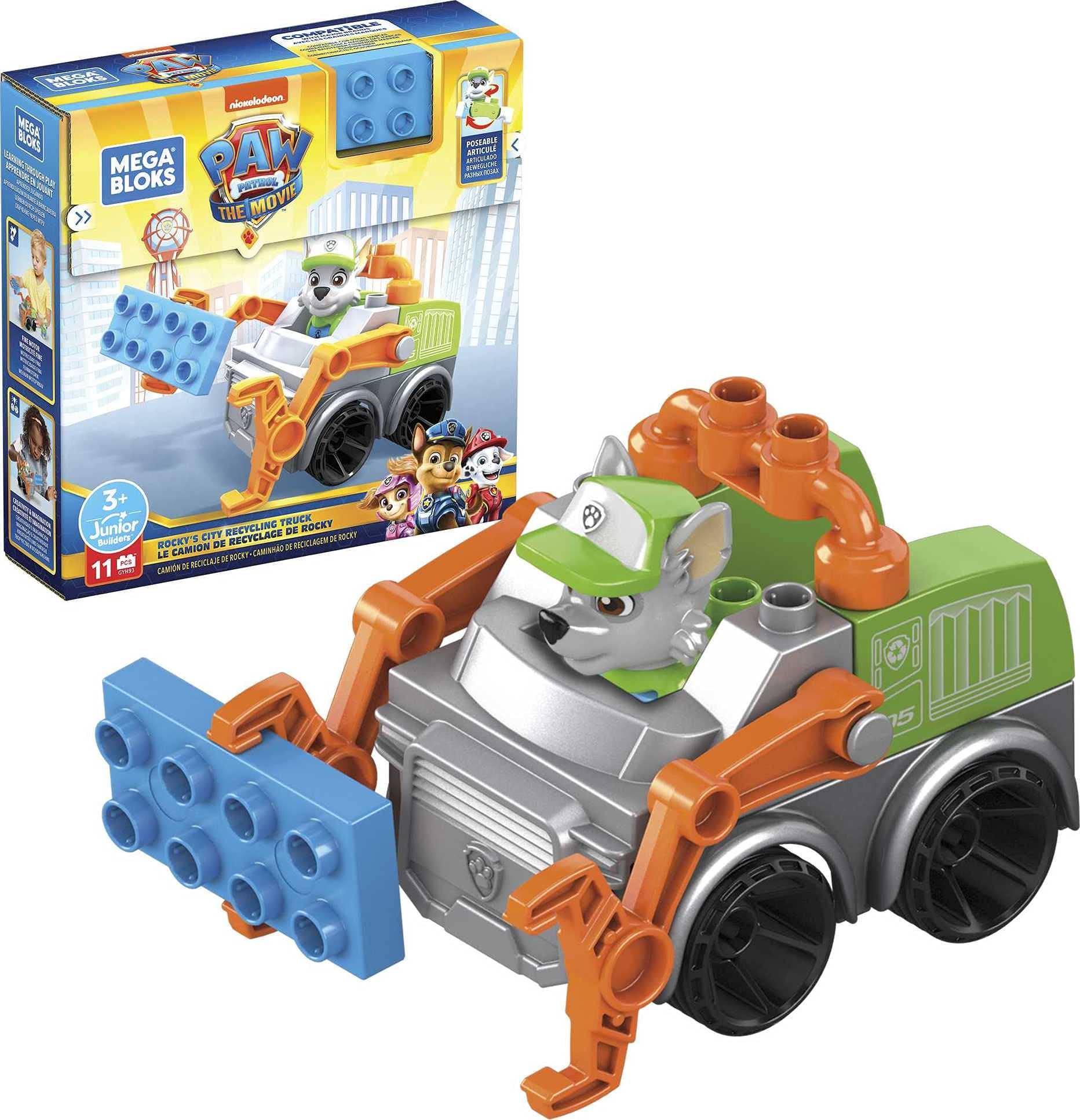 Foto 2 pulgar | Camión De Reciclaje Mega Bloks Paw Patrol Rocky's City De Building Toy - Venta Internacional.