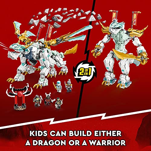 Foto 4 pulgar | Lego Ninjago Zane's Ice Dragon Creature 71786, Dragón 2 En 1 - Venta Internacional.