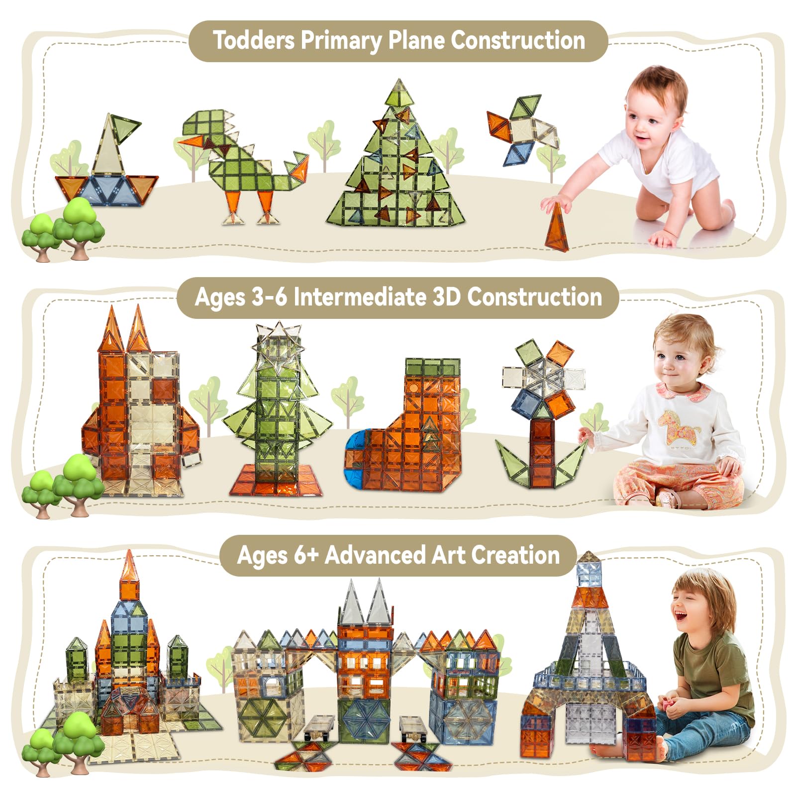 Foto 5 pulgar | Bloques De Construcción Urec De Magnetic Tiles, 100 Unidades, Para Niños Mayores De 3 Años - Venta Internacional.