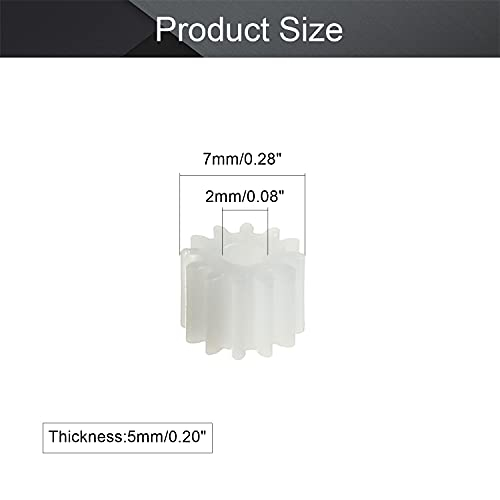 Foto 2 | Engranajes De Plástico Othmro 122.5a, 12 Dientes Con Orificio De 2,5 Mm, 7 Mm De Diámetro Exterior - Venta Internacio