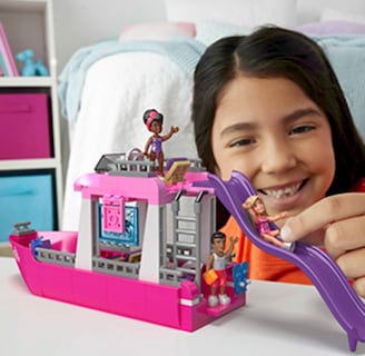 Foto 2 | Set De Juguetes De Construcción Mega Barbie Malibu Dream Boat 317 Piezas - Venta Internacional.