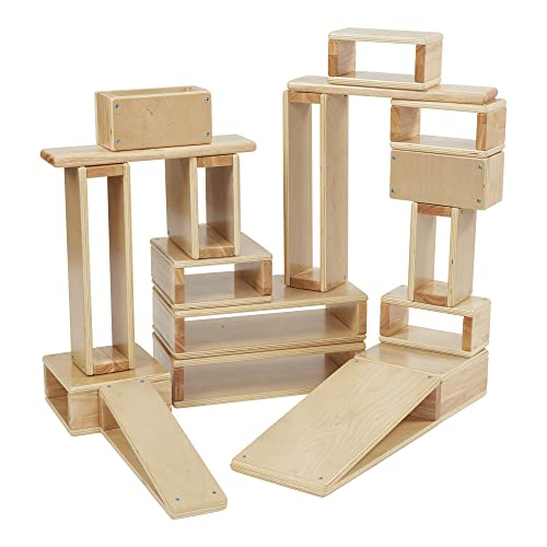 Foto 2 pulgar | Juego De Bloques Ecr4kids De Madera Natural Hueca, 18 Piezas - Venta Internacional.