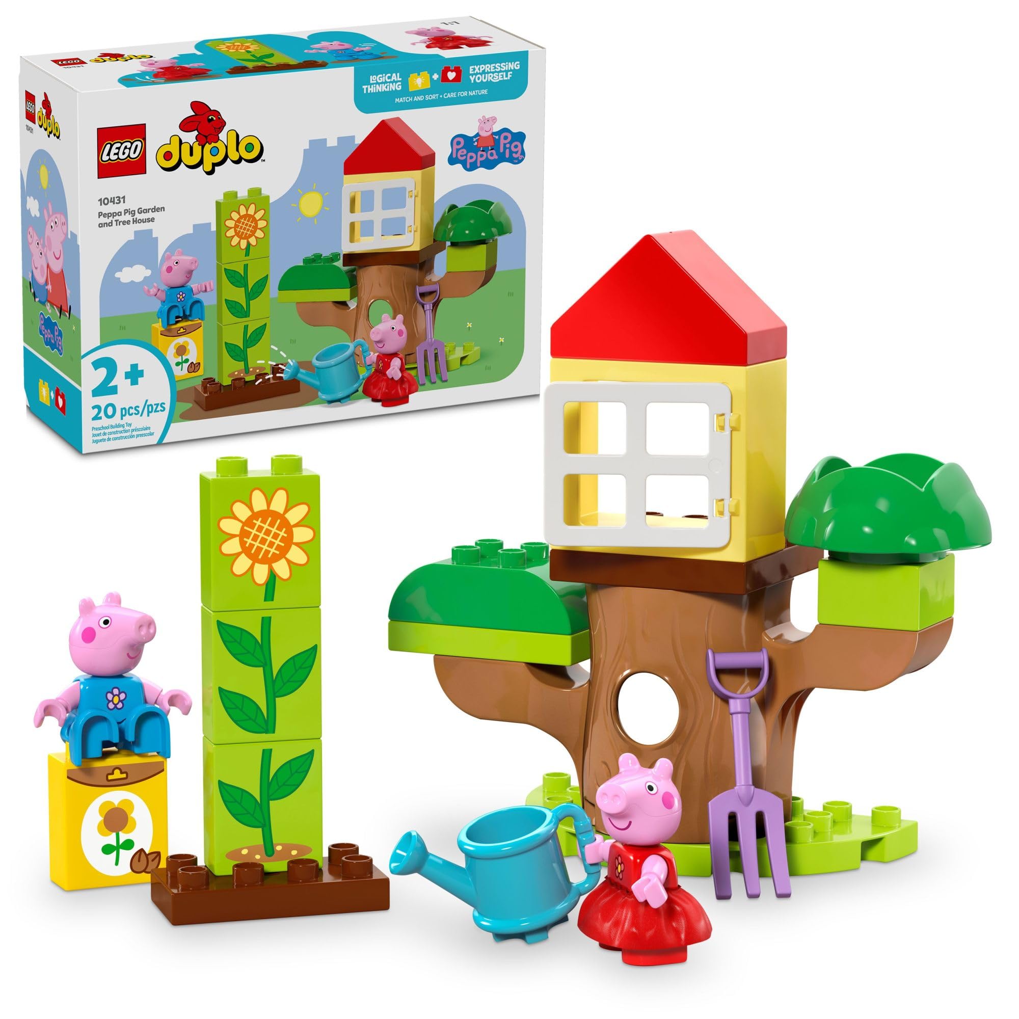 Foto 2 pulgar | Set De Bloques De Construcción Lego Duplo Peppa Pig Garden Con Casa En El Árbol - Venta Internacional.