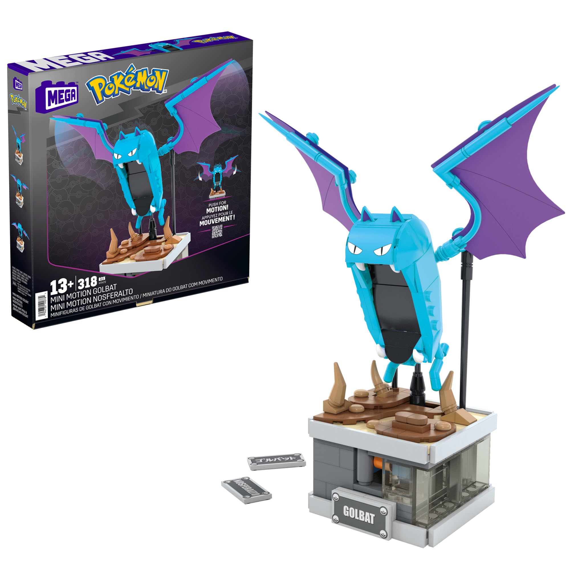 Set De Juguetes De Construcción Mega Pokémon Mini Motion Golbat 313 Piezas - Venta Internacional.