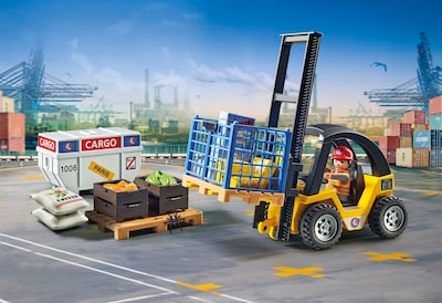 Foto 3 | Carretilla Elevadora Playmobil Con Carga Para Niños Mayores De 4 Años - Venta Internacional.