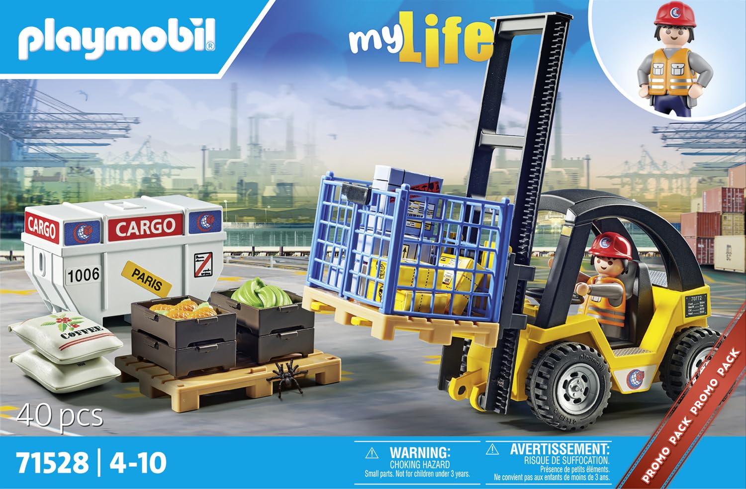 Foto 4 | Carretilla Elevadora Playmobil Con Carga Para Niños Mayores De 4 Años - Venta Internacional.