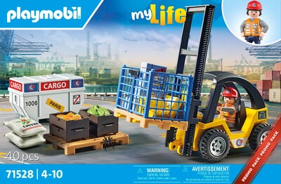 Foto 4 | Carretilla Elevadora Playmobil Con Carga Para Niños Mayores De 4 Años - Venta Internacional.