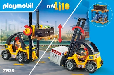 Foto 5 | Carretilla Elevadora Playmobil Con Carga Para Niños Mayores De 4 Años - Venta Internacional.