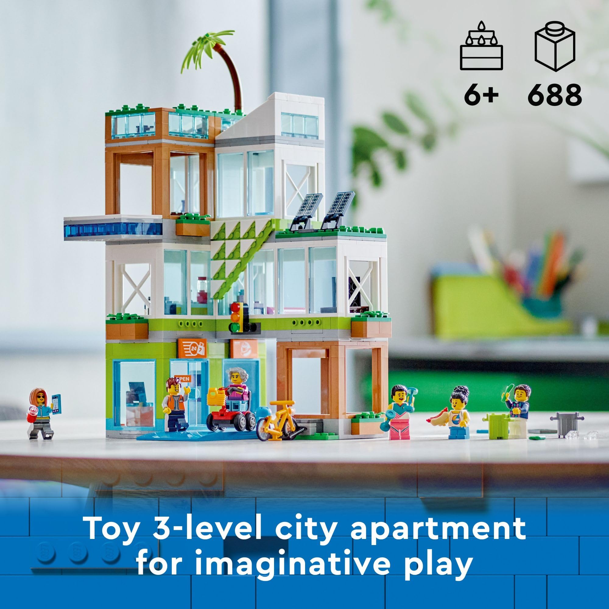 Foto 3 pulgar | Set De Juguetes Lego My City Apartment Building 60365 Con 6 Minifiguras - Venta Internacional.