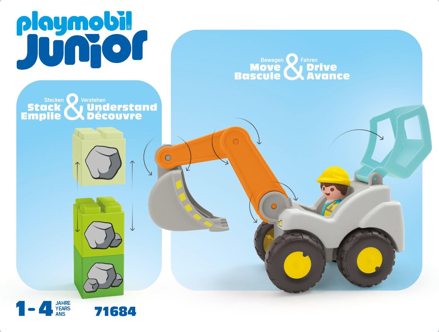 Foto 7 pulgar | Excavadora Toy Playmobil Junior Con Figura Y Bloques - Venta Internacional.