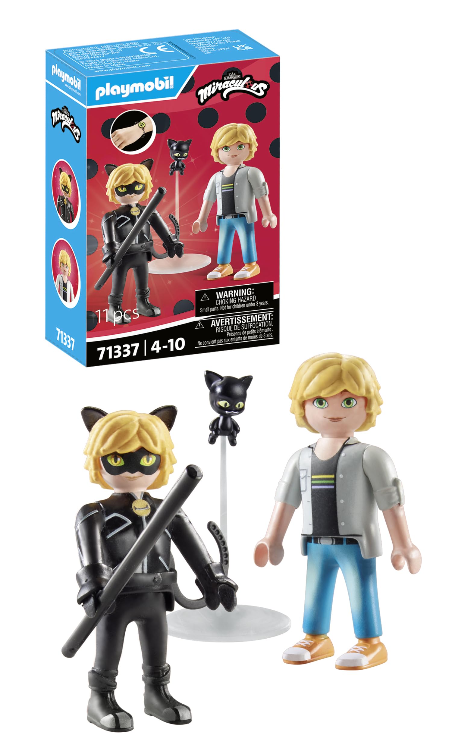 Foto 2 pulgar | Juguete Playmobil Miraculous Adrien & Cat Noir Con Accesorios - Venta Internacional.