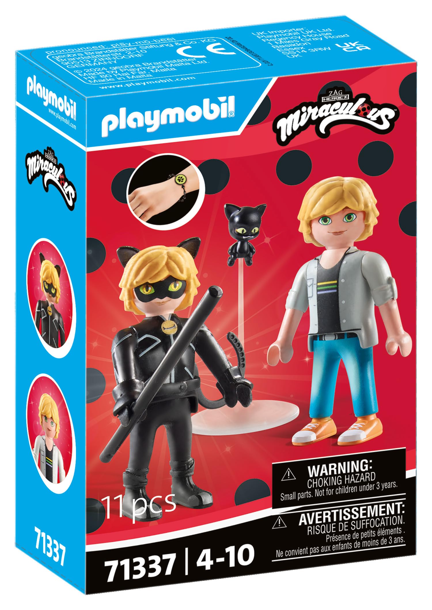 Foto 3 pulgar | Juguete Playmobil Miraculous Adrien & Cat Noir Con Accesorios - Venta Internacional.